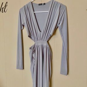 Beautiful Grey Cutout Detail Dress